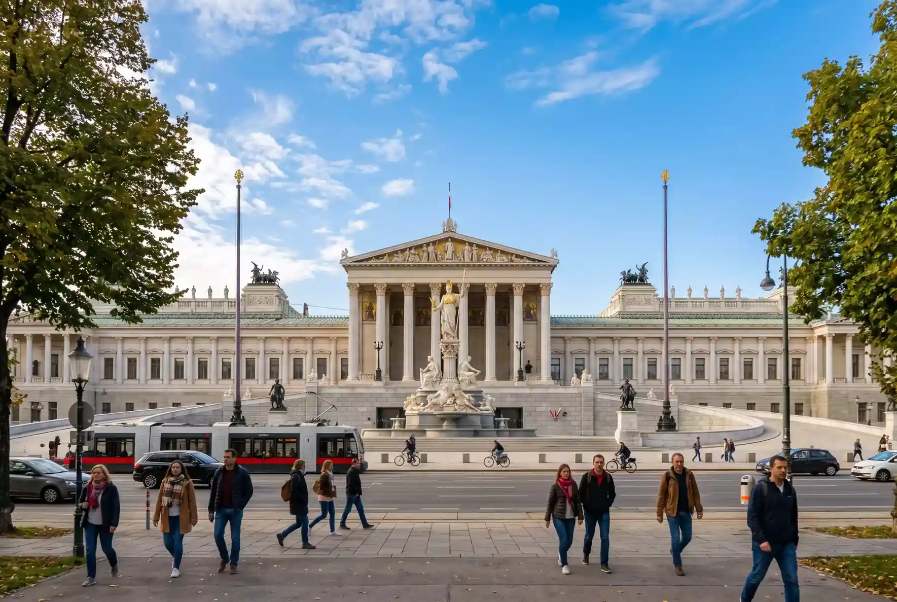Österreichisches Parlamentsgebäude in Wien als Symbol der Gesetzgebung und Sportwetten-Regulierung